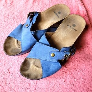 Ruff Hewn Parker wedge sandals blue size 7.5